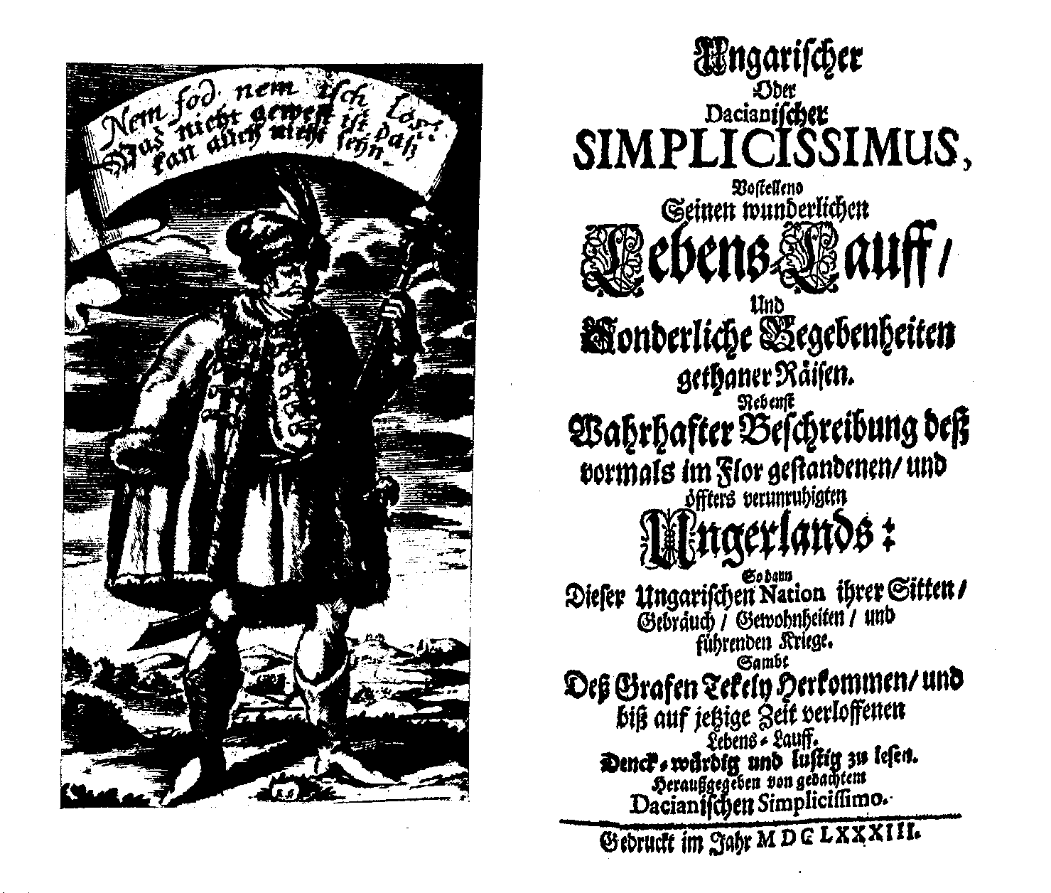 [Daniel Speer?] Der Dacianische Simplicissimus, Ungarischer oder dacianischer Simplicissimus (1683).