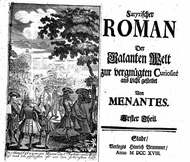 [Hunold, Christian Friedrich, Satyrischer Roman (Stade: H. Brummer, 1718).